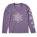 Women's Contrast Snowflake Long Sleeve Crusher Vee product image 1