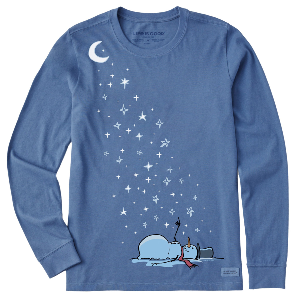 Women's Stargazing Snowman Long Sleeve Crusher Tee product image 1