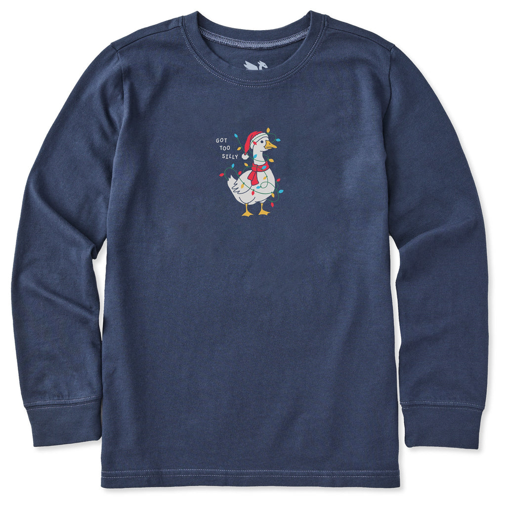 Kids Got Too Silly Christmas Goose Long Sleeve Crusher Tee product image 1