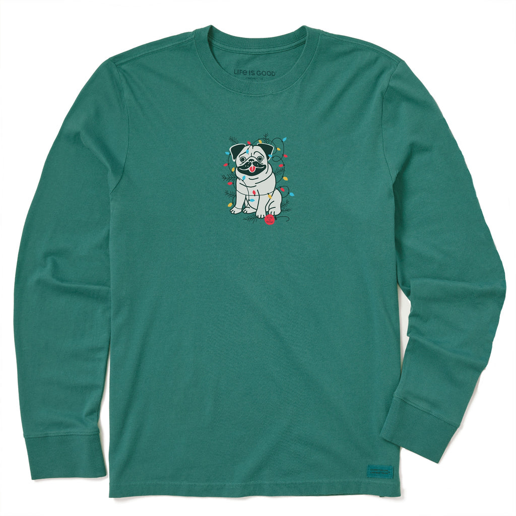 Kids Christmas Pug Long Sleeve Crusher Tee product image 1