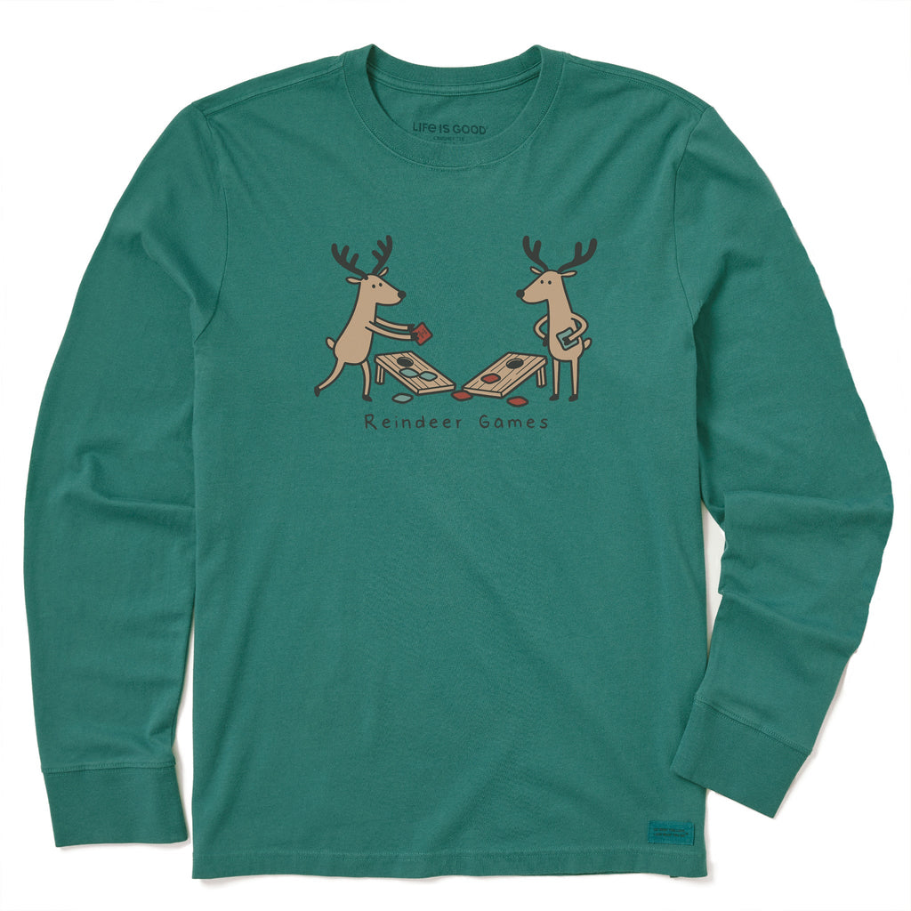Kids Reindeer Games Cornhole Long Sleeve Crusher Tee