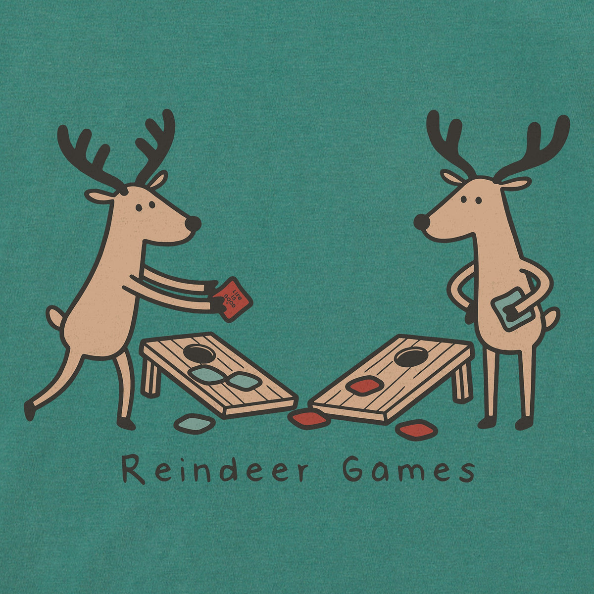 Kids Reindeer Games Cornhole Long Sleeve Crusher Tee