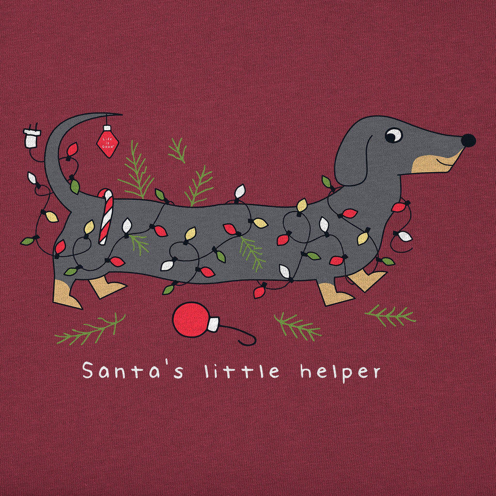 Kids Santa's Little Helper Dachshund Long Sleeve Crusher Tee product image 2
