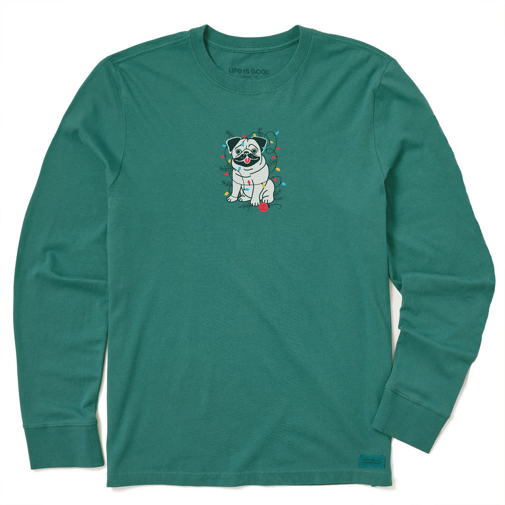 Men's Christmas Pug Long Sleeve Crusher Tee product image 1