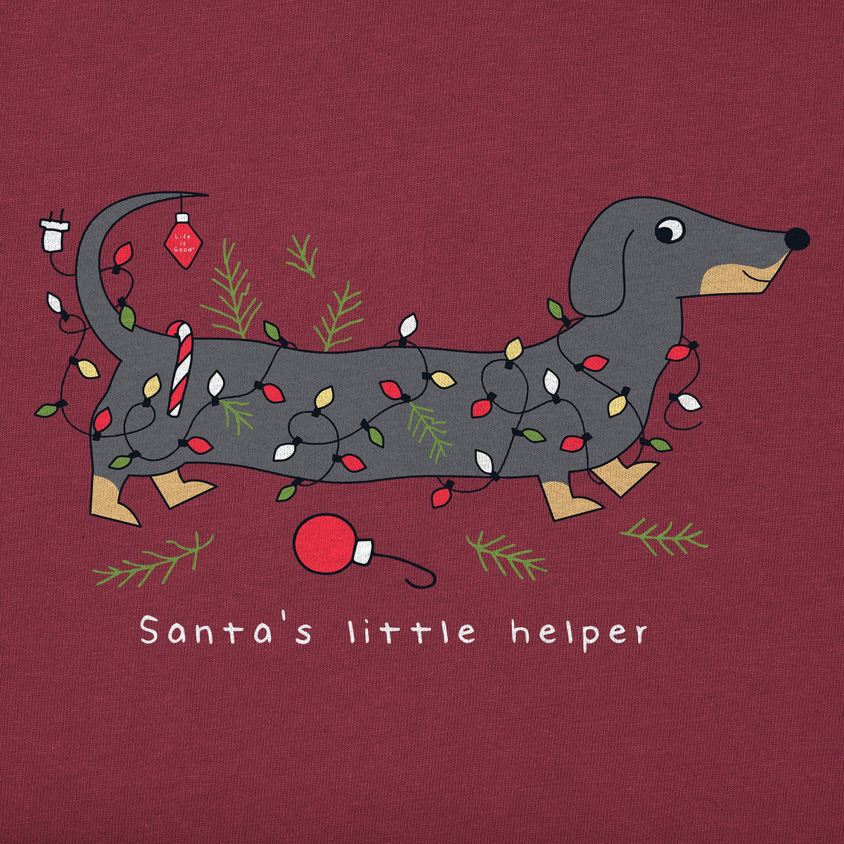 Men's Santa's Little Helper Dachshund Long Sleeve Crusher product image 2
