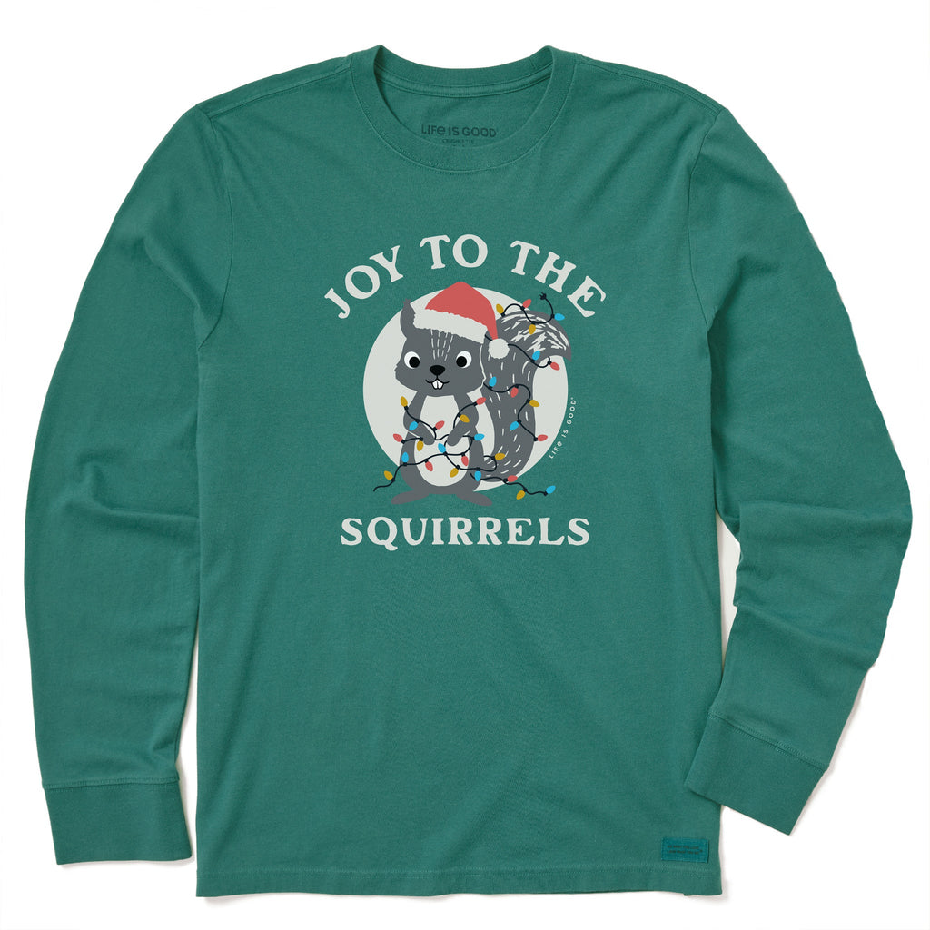 Men's Joy to the Squirrels Lights Long Sleeve Crusher Tee