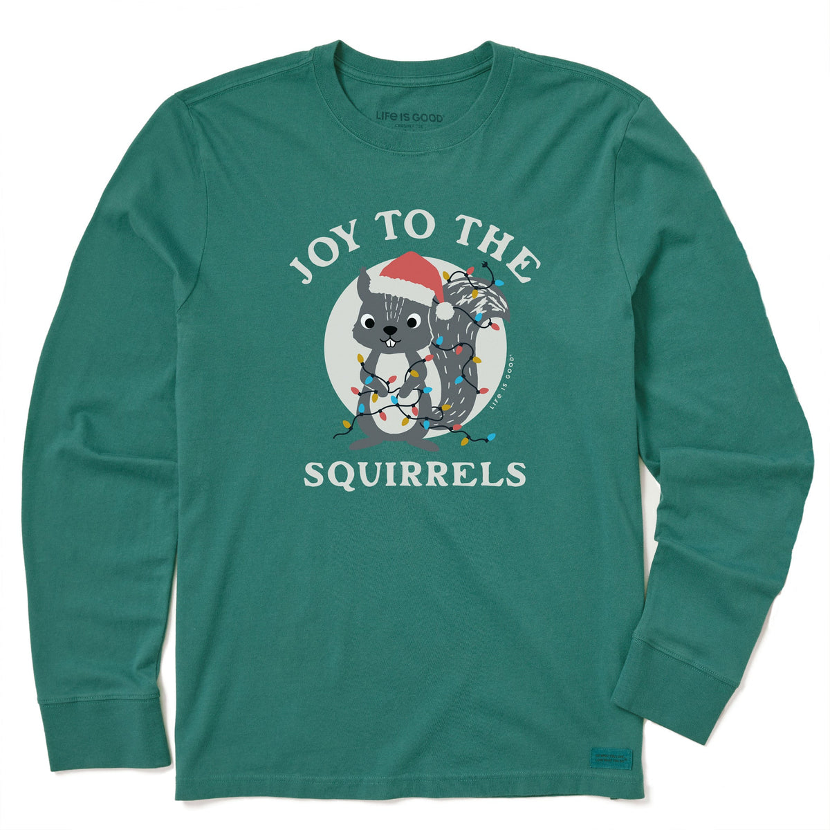 Men's Joy to the Squirrels Lights Long Sleeve Crusher Tee