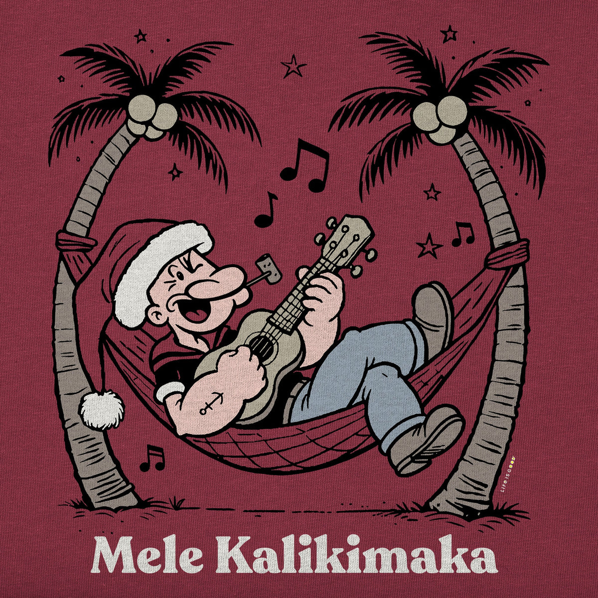Men's Mele Kalikimaka Popeye Short Sleeve Crusher Tee