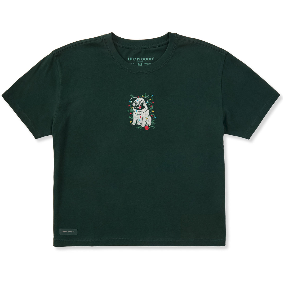 Women's Christmas Pug Short Sleeve Crusher Boxy Tee product image 1