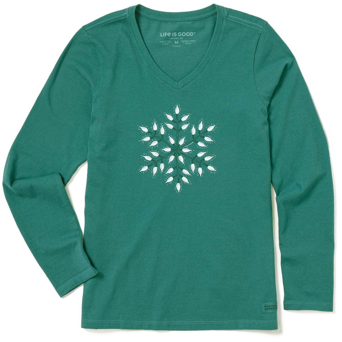 Women's Little White Lights Snowflake Long Sleeve Crusher product image 1