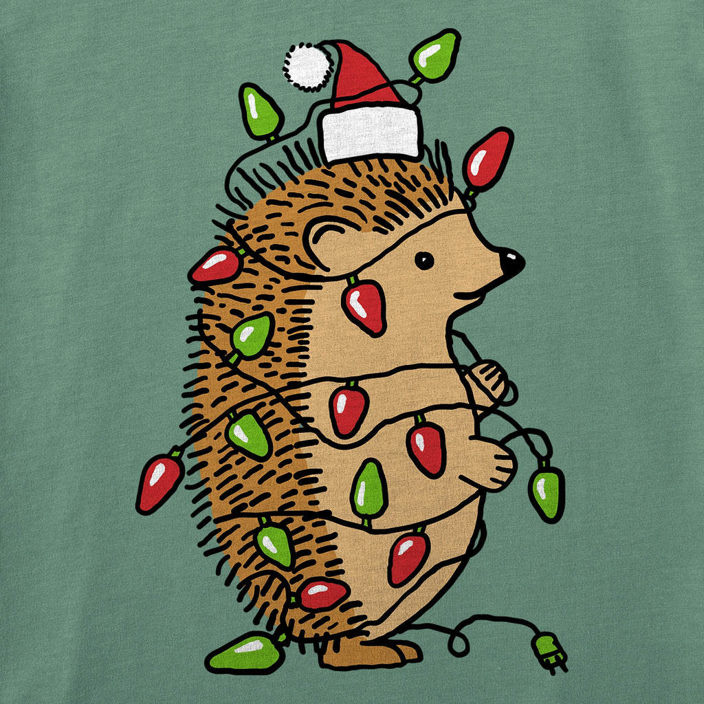 Women's Christmas Hedgehog Short Sleeve Crusher Boxy Tee