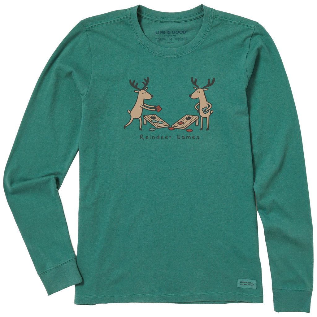 Women's Reindeer Games Cornhole Long Sleeve Crusher Tee