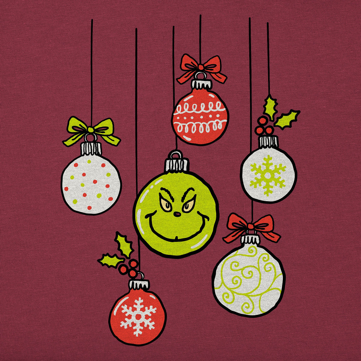 Women's Grinch Ornaments Long Sleeve Crusher Tee product image 2