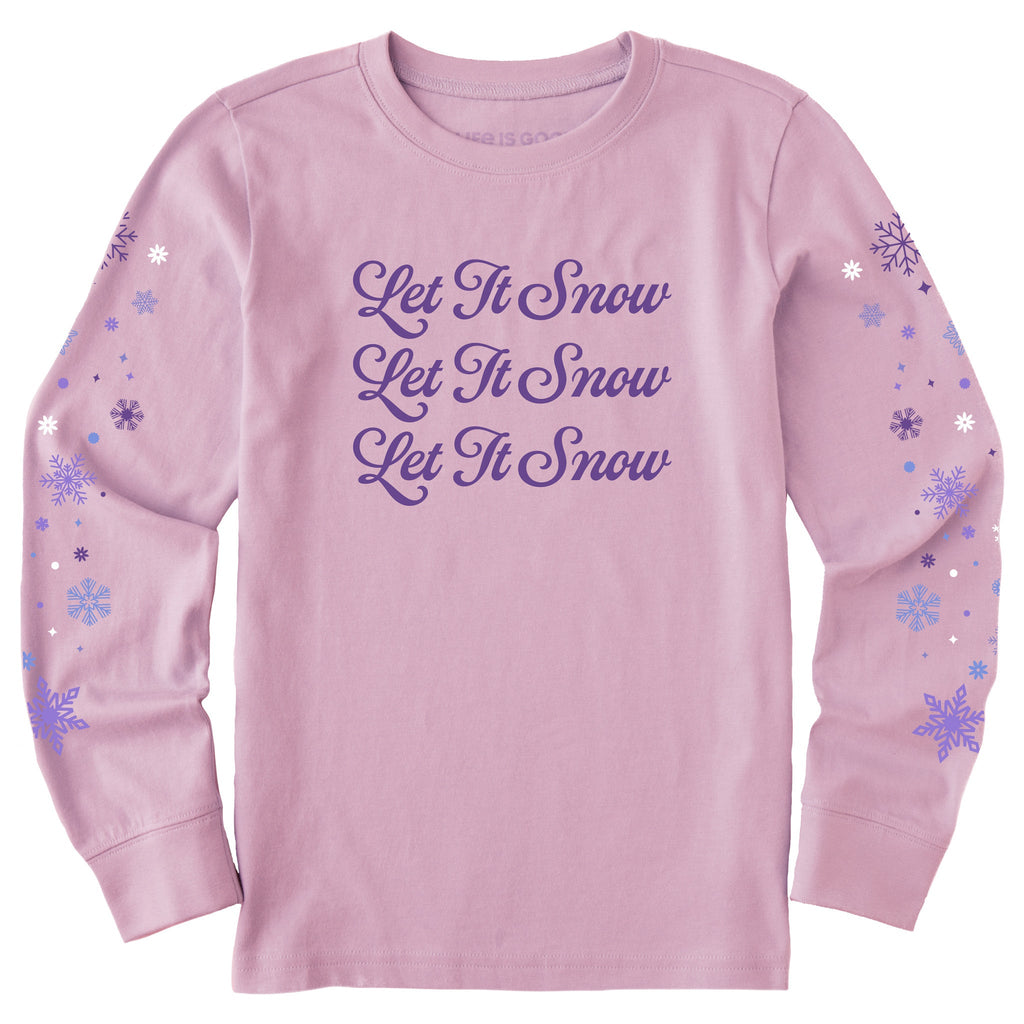 Kids Let it Snow Snowflakes Long Sleeve Crusher Tee product image 1