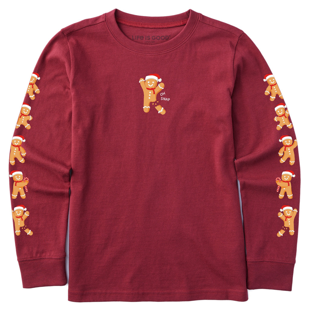 Kids Oh Snap! Gingerbread Cookies Long Sleeve Crusher Tee