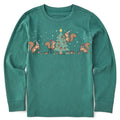 Kids Tree Decorating Squirrels Long Sleeve Crusher Tee