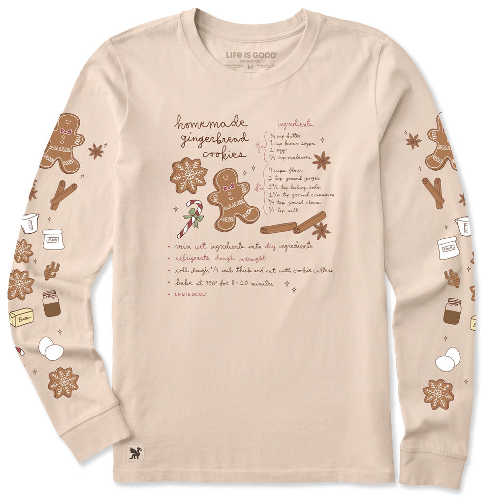 Women's Gingerbread Cookies Recipe Long Sleeve Crusher Tee product image 1