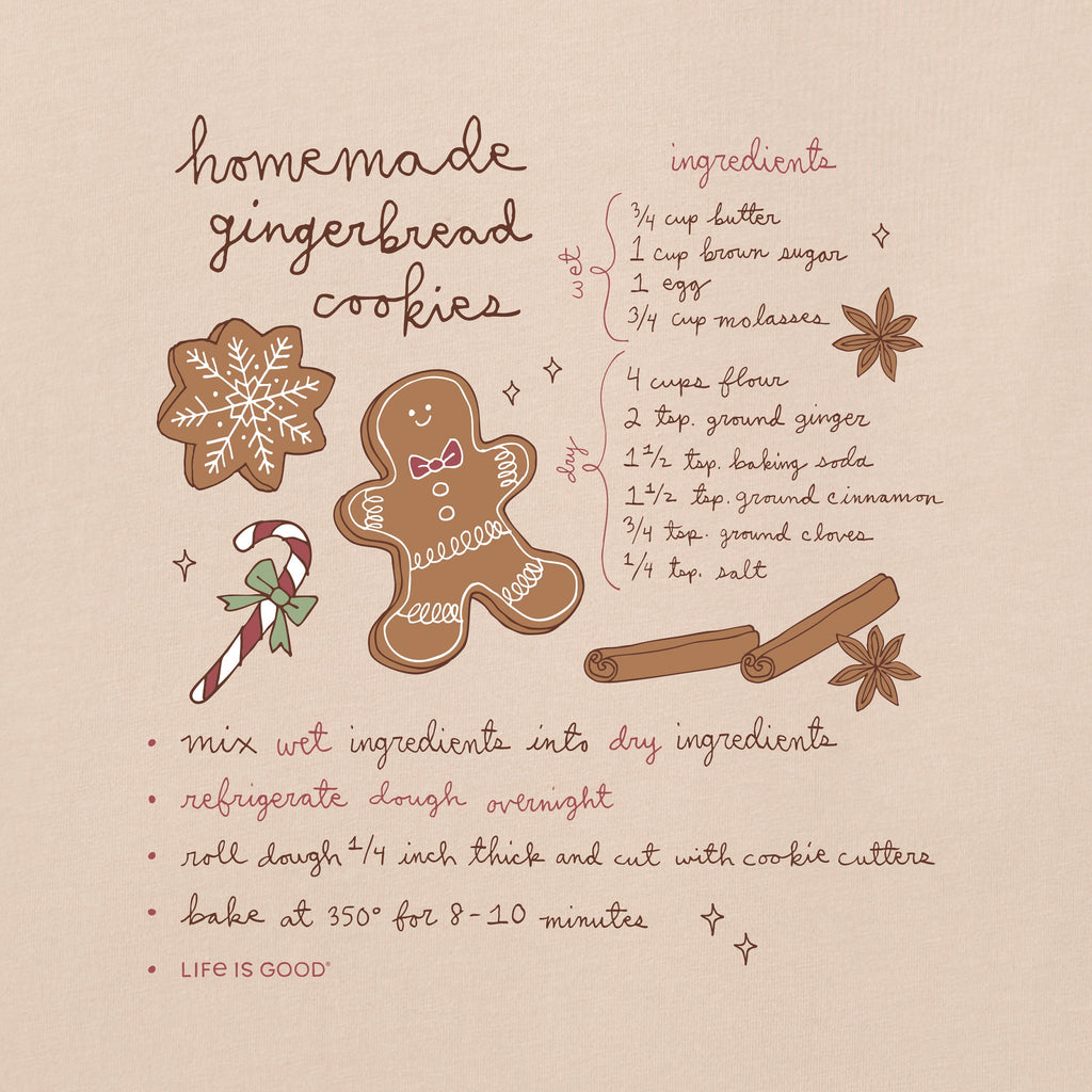 Women's Gingerbread Cookies Recipe Long Sleeve Crusher Tee product image 2