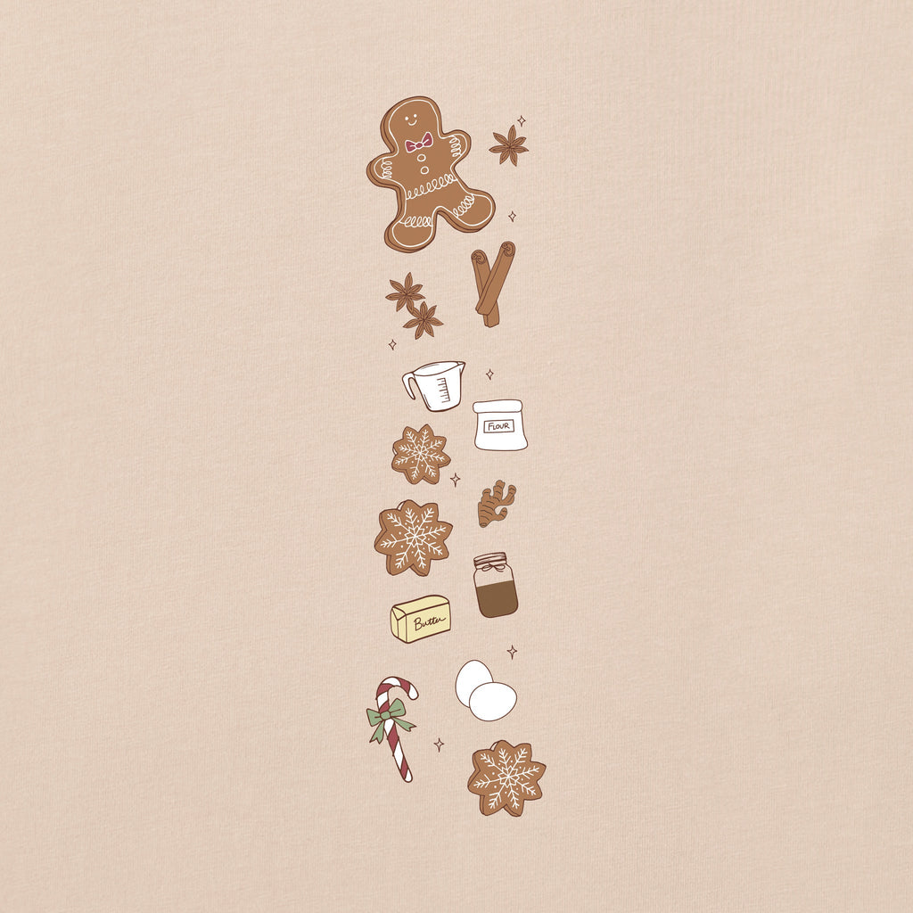 Women's Gingerbread Cookies Recipe Long Sleeve Crusher Tee product image 3