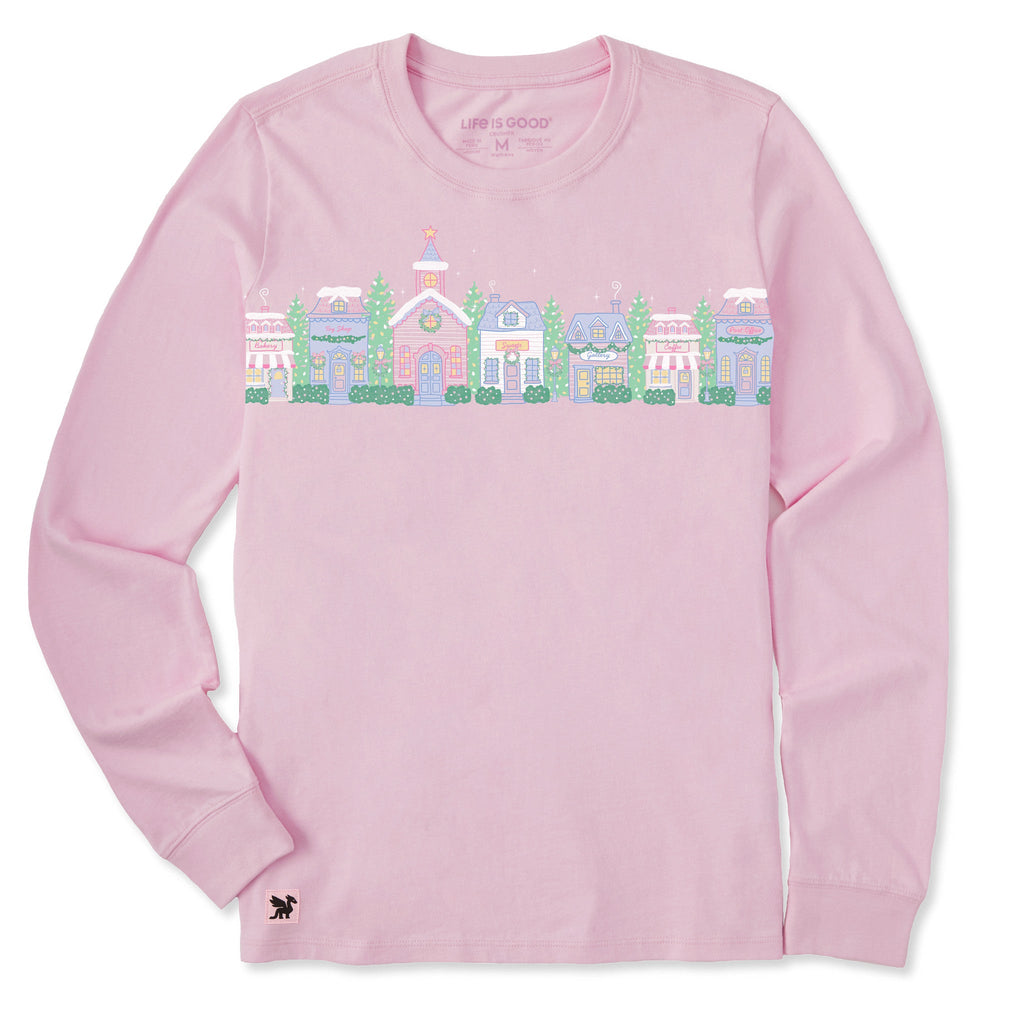 Women's Cute Christmas Village Long Sleeve Crusher Tee product image 1