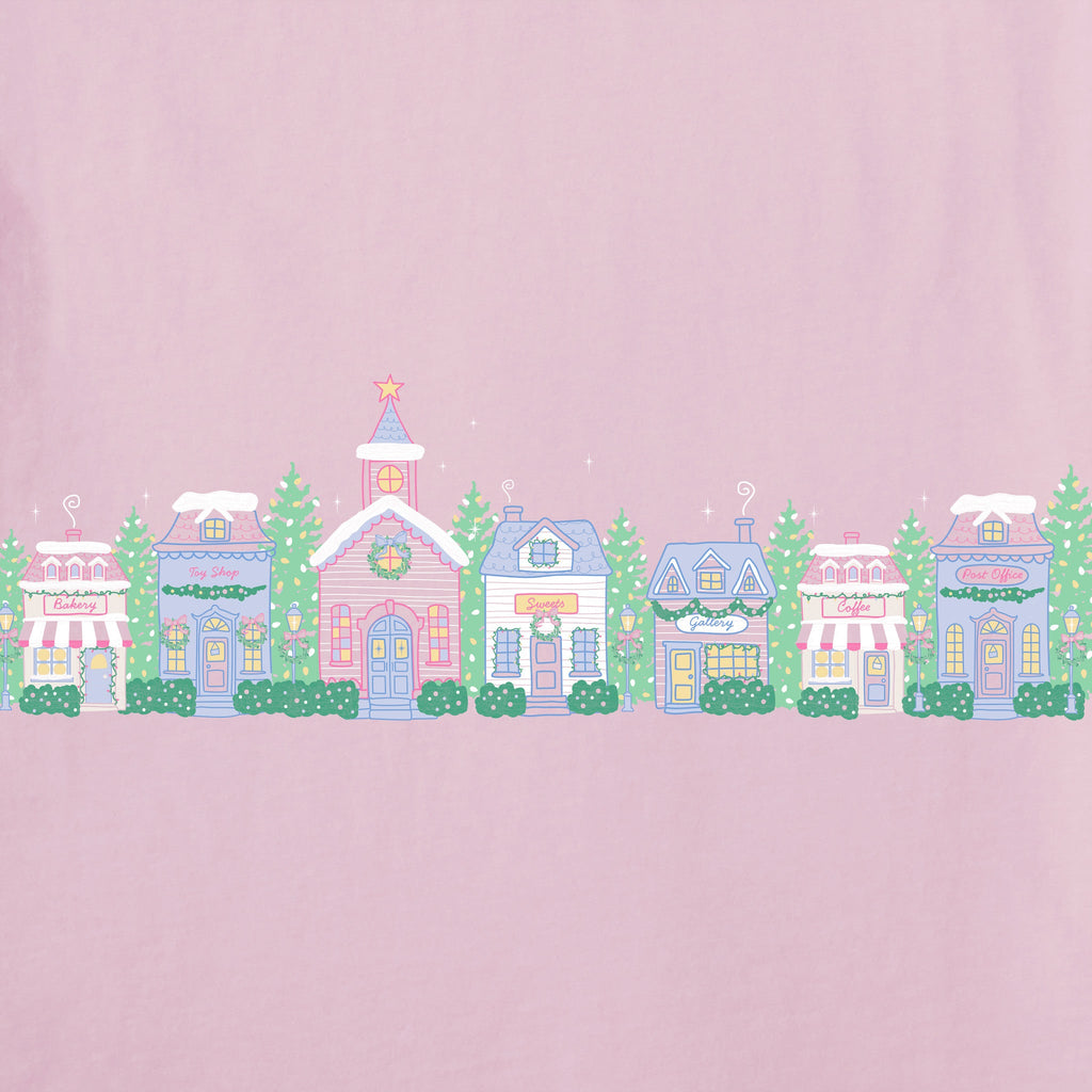 Women's Cute Christmas Village Long Sleeve Crusher Tee product image 2