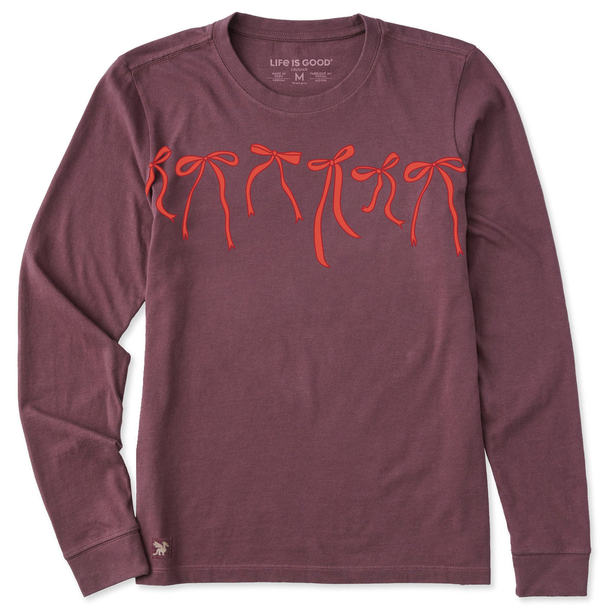 Women's Christmas Ribbons Long Sleeve Crusher Tee product image 1