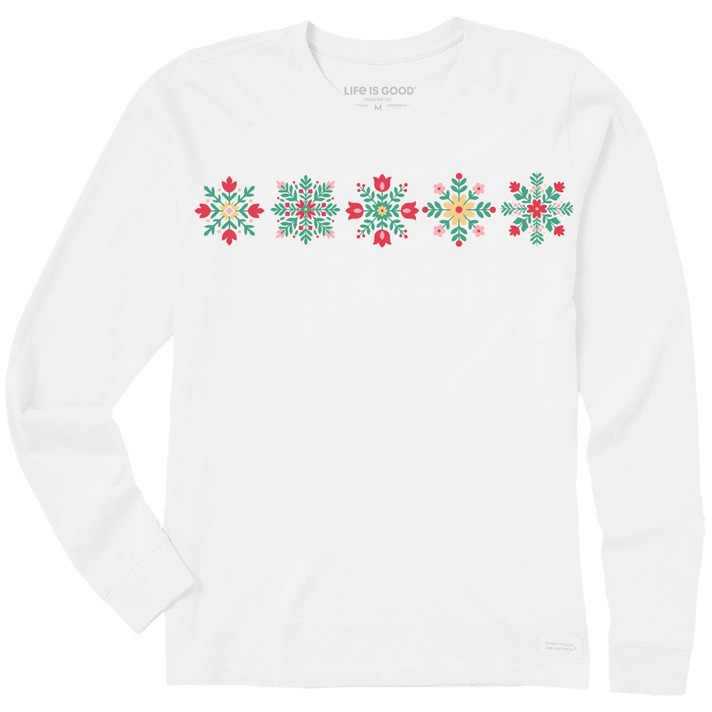 Women's Scandinavian Snowflakes Long Sleeve Crusher Tee product image 1
