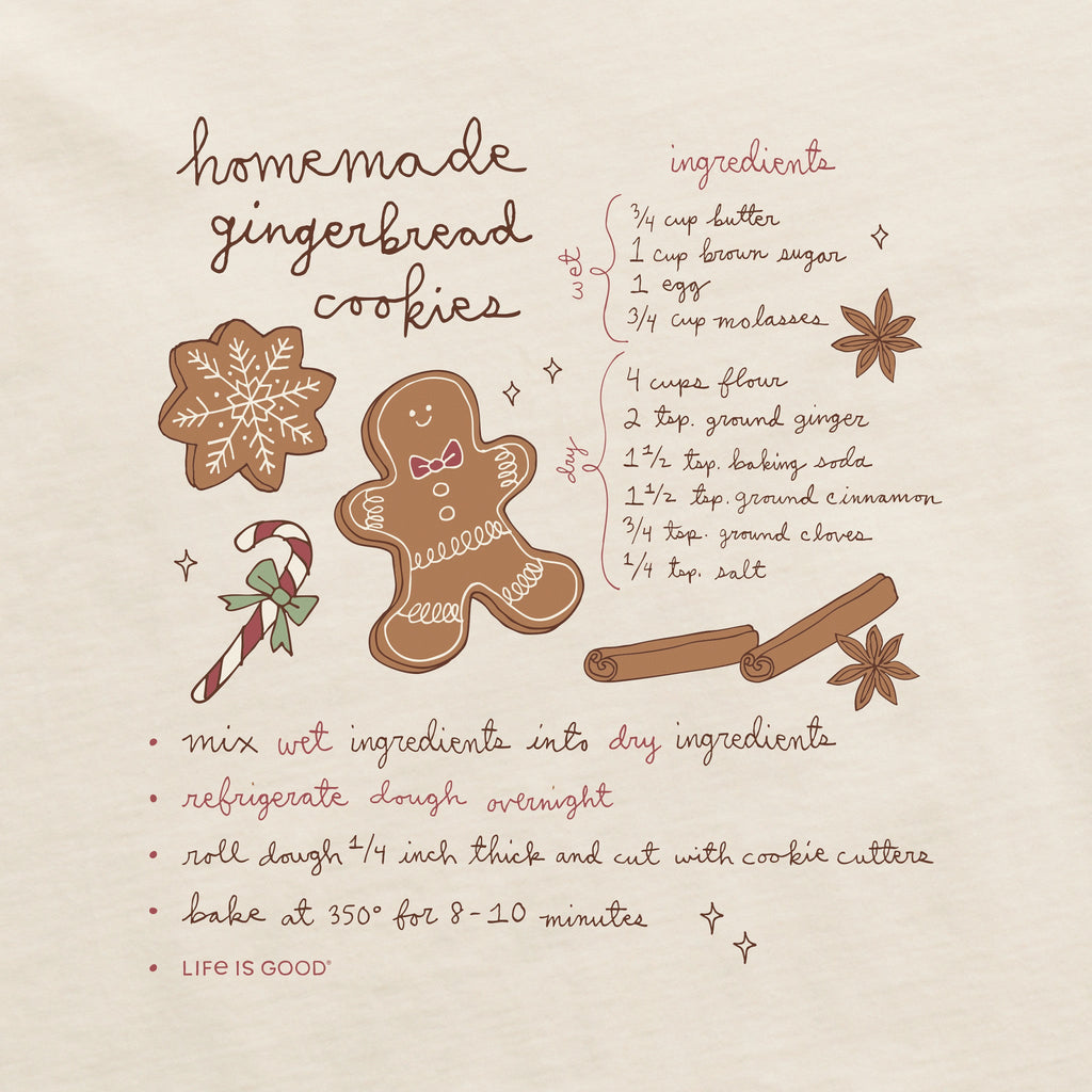 Women's Gingerbread Cookies Recipe Long Sleeve Crusher Boxy product image 2