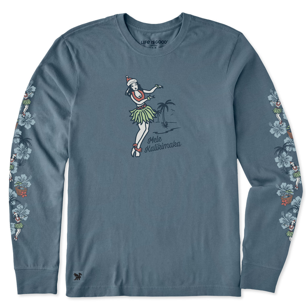 Men's Hula Mele Kalikimaka Long Sleeve Crusher Tee