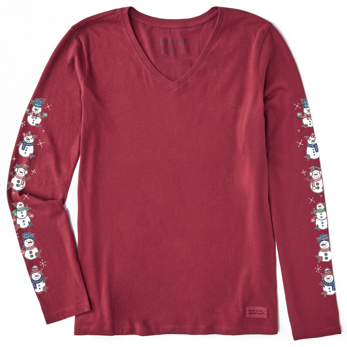 Women's Cute Snowmen Long Sleeve Crusher Vee product image 3