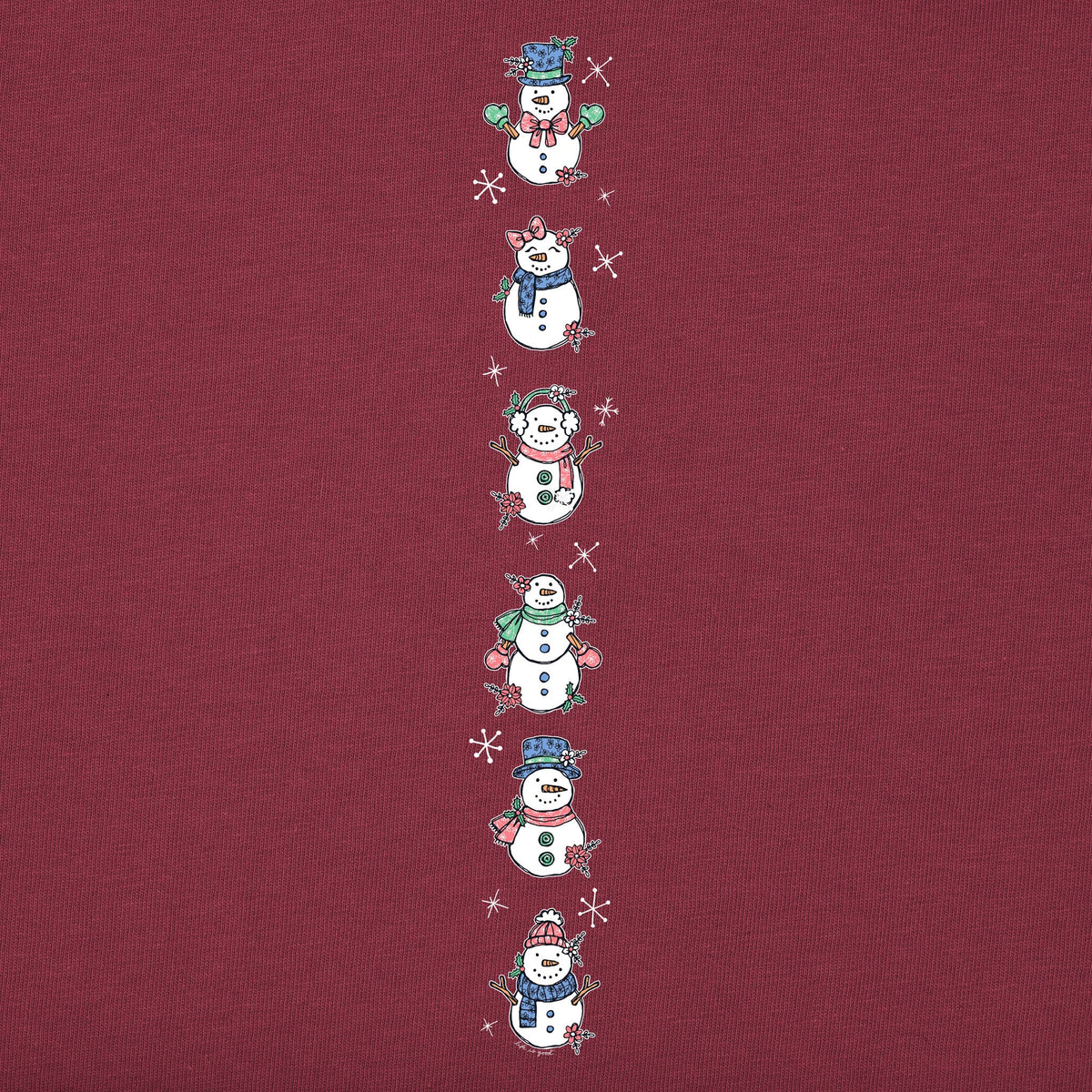 Women's Cute Snowmen Long Sleeve Crusher Vee product image 4