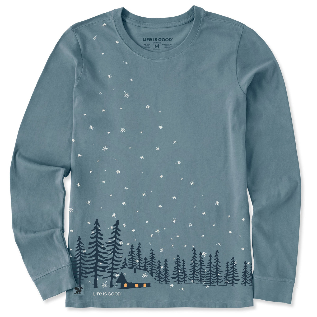 Women's Snowy Winter Cabin Long Sleeve Crusher Tee product image 1