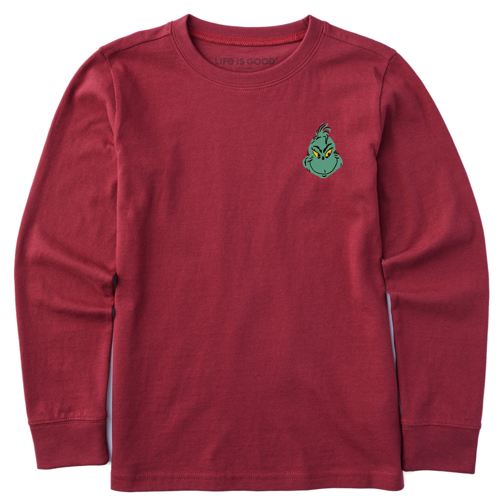 Kids Grinch Mini Face Long Sleeve Crusher Tee product image 1