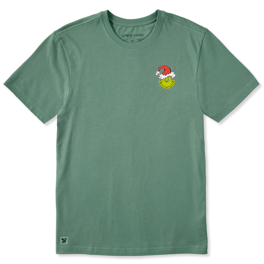 Men's Grinch Santa Hat Short Sleeve Crusher Tee