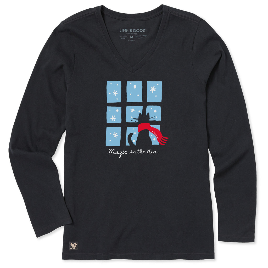 Women's Magic in the Air Cat Long Sleeve Crusher Vee product image 1