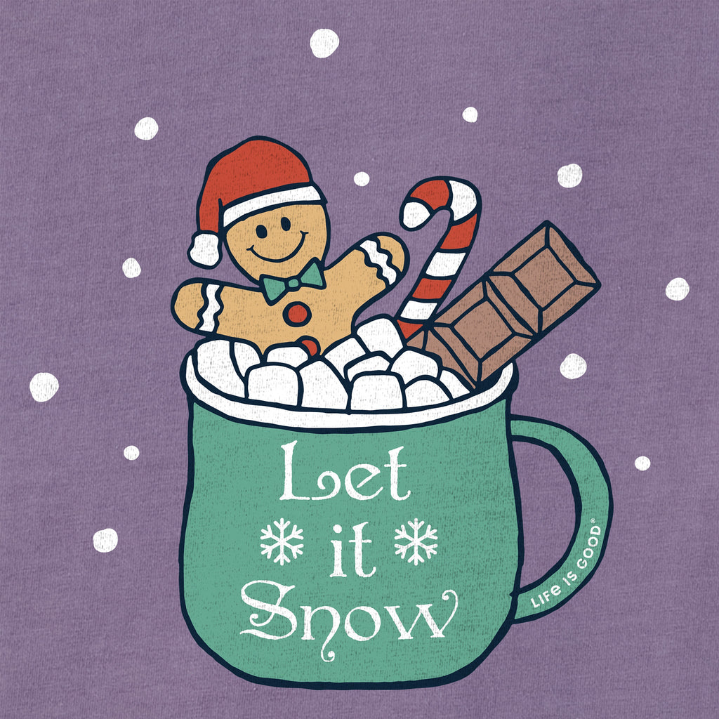 Women's Let it Snow Mug Cocoa Long Sleeve Crusher Vee