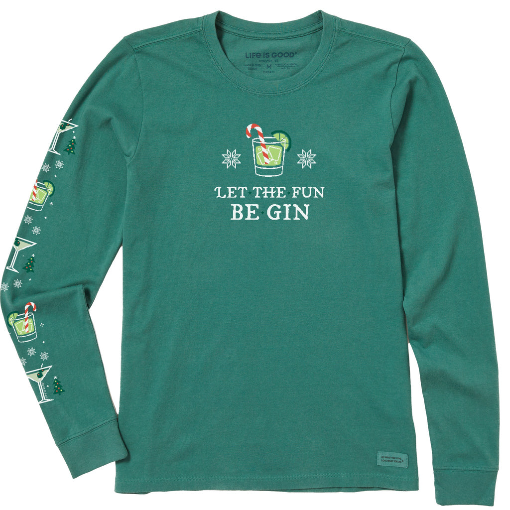 Women's Let the Holiday Fun Be Gin Long Sleeve Crusher Tee product image 1