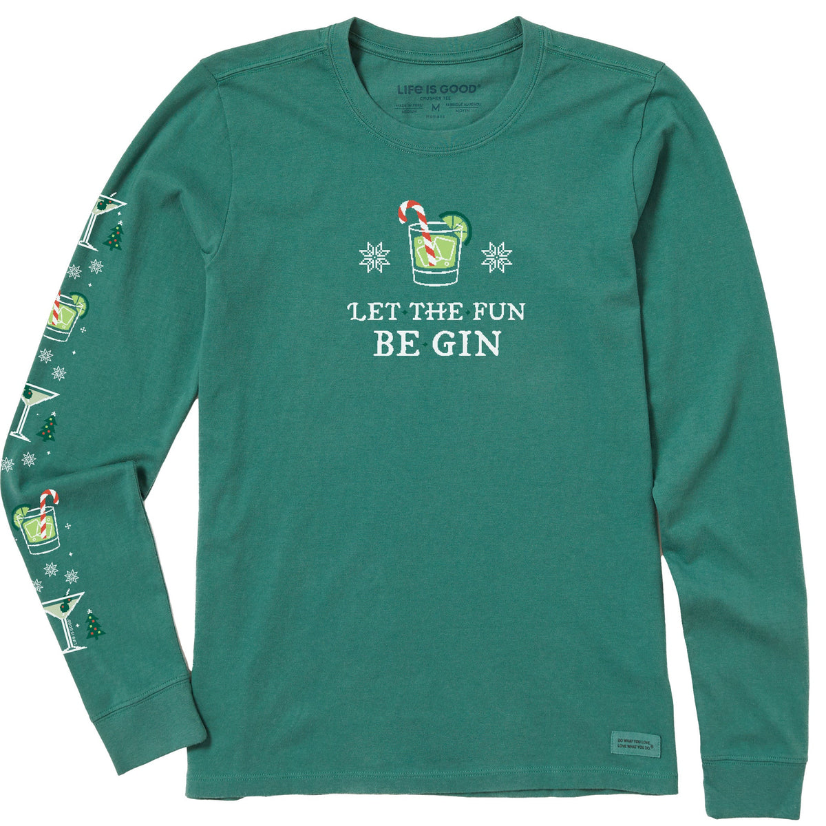 Women's Let the Holiday Fun Be Gin Long Sleeve Crusher Tee product image 1