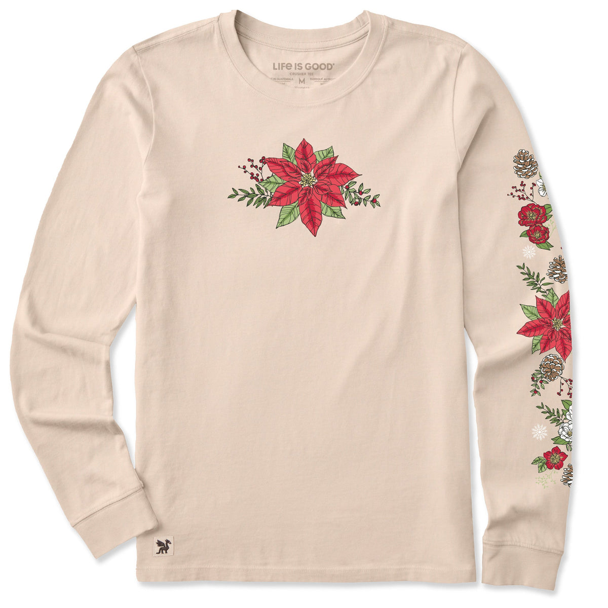Women's Poinsettia Flowers Long Sleeve Crusher Tee product image 1