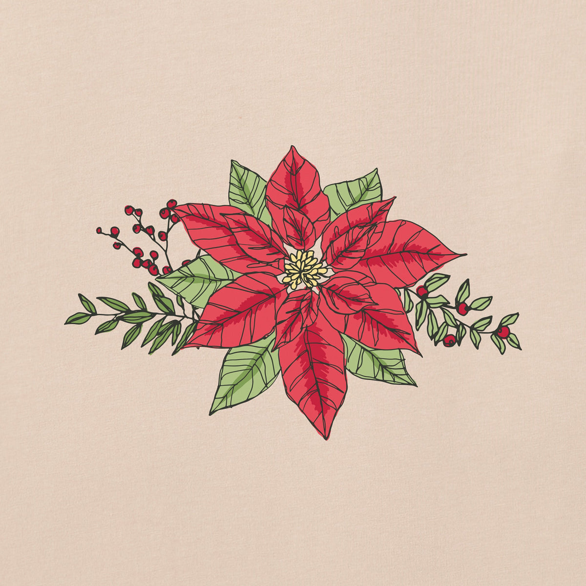 Women's Poinsettia Flowers Long Sleeve Crusher Tee product image 2