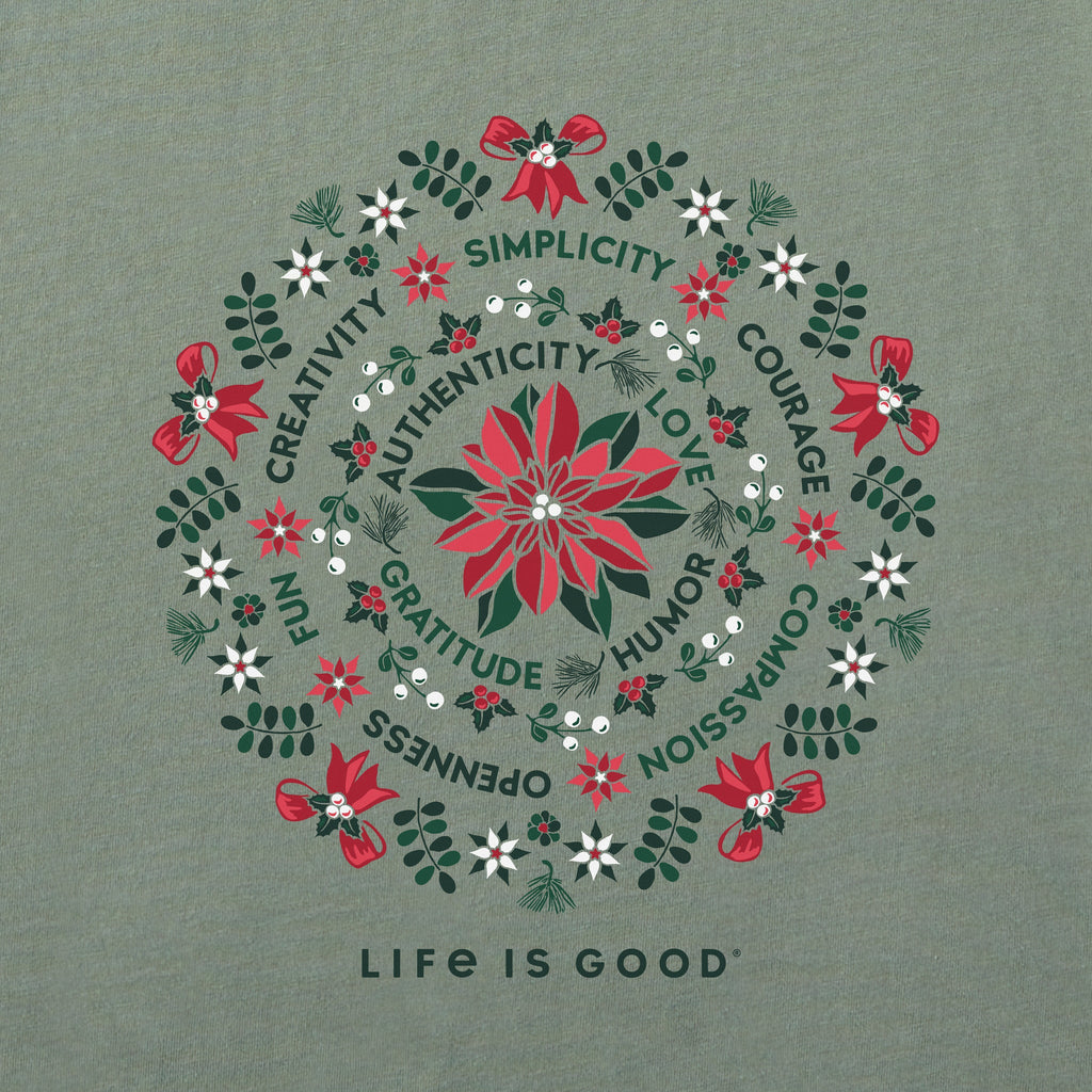 Women's Poinsettia Mandala Long Sleeve Crusher Vee product image 2