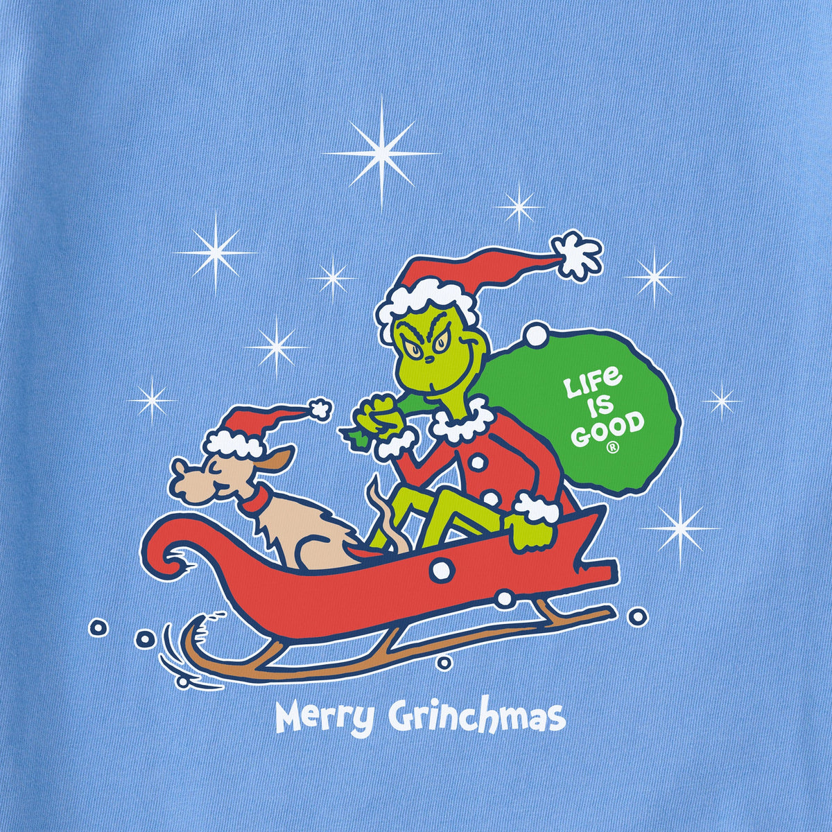 Women's Merry Grinchmas Twinkle Long Sleeve Crusher Vee