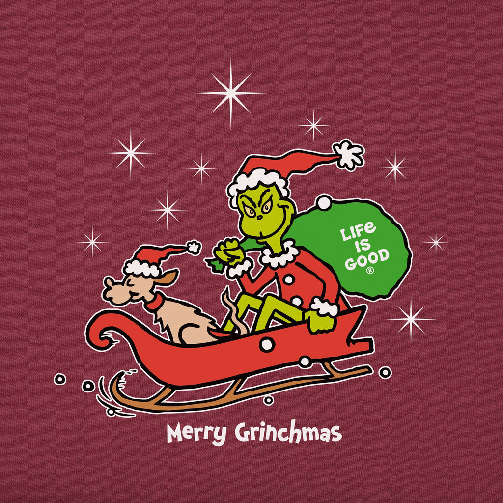 Women's Merry Grinchmas Twinkle Long Sleeve Crusher Vee