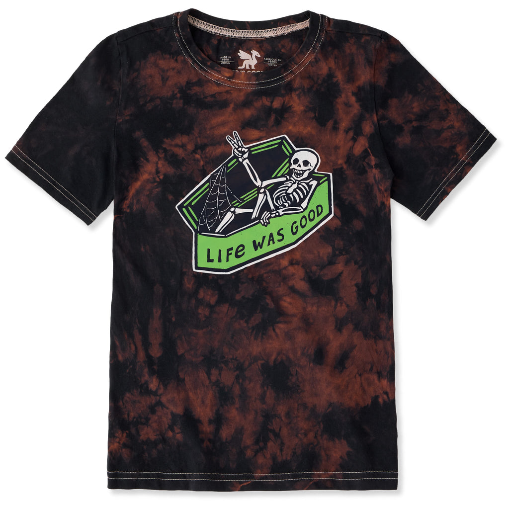 Kids Life Was Good Skeleton Short Sleeve Crusher Tie-Dye Tee product image 1