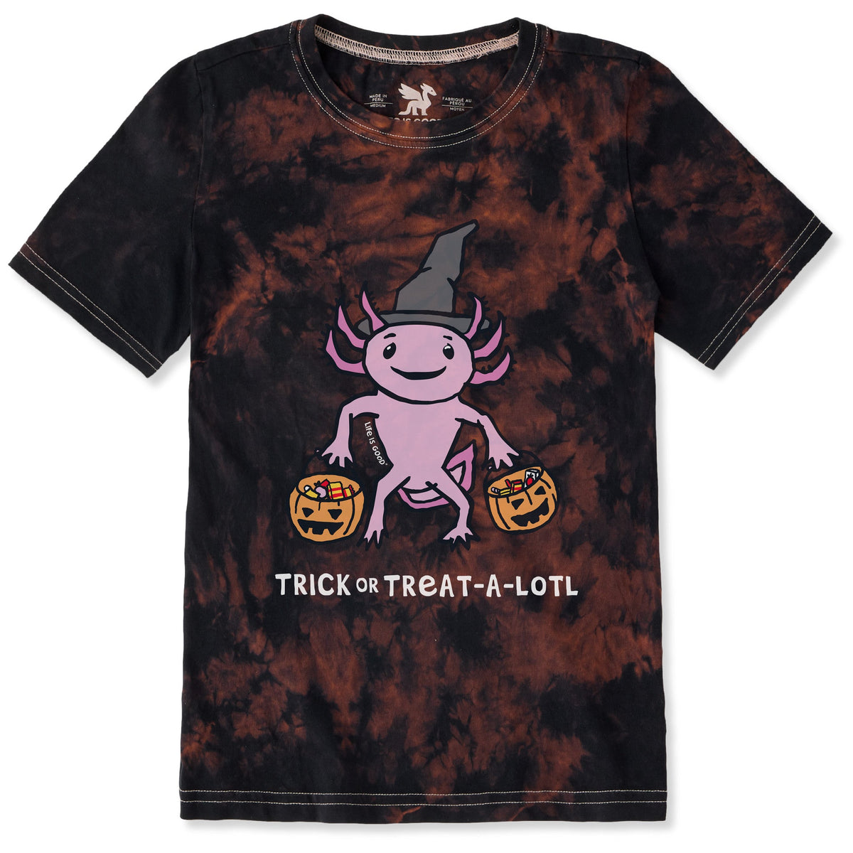 Kids Trick or Treat-a-Lotl Short Sleeve Crusher Tie-Dye Tee product image 1