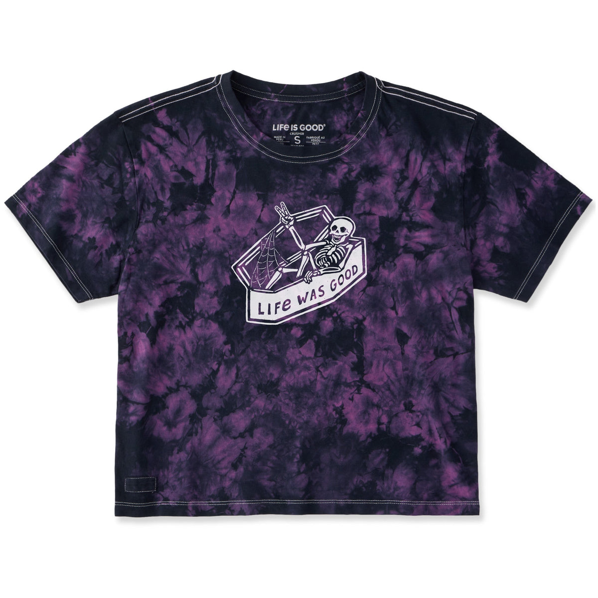 Women's Life Was Good Skeleton Short Sleeve Crusher Boxy product image 1