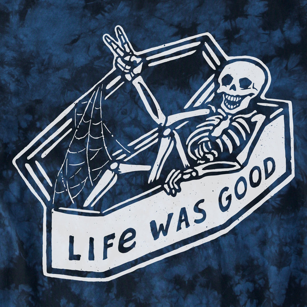 Men's Life Was Good Skeleton Short Sleeve Crusher Tie-Dye product image 2