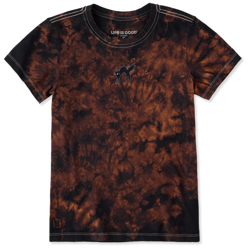 Women's Small Black Cat Short Sleeve Crusher Tie-Dye Tee product image 1