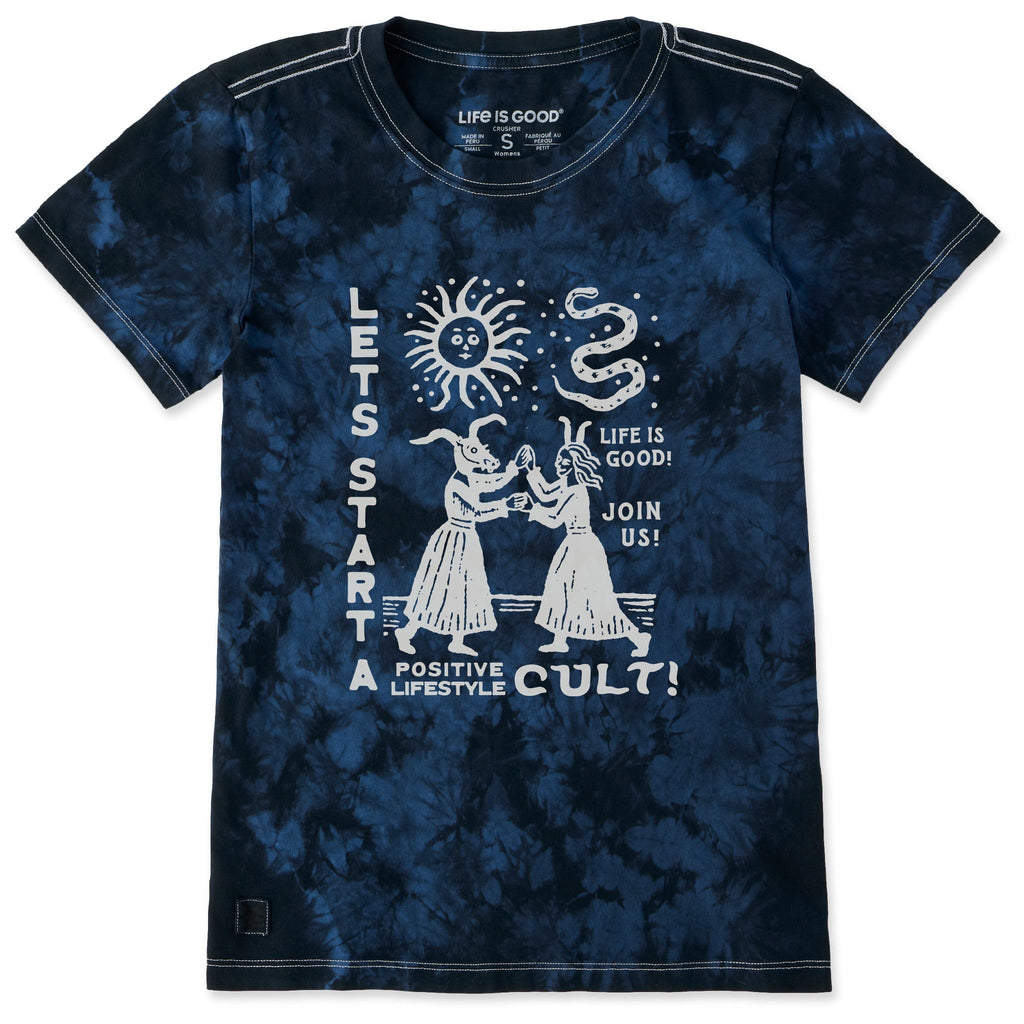 Women's Let's Start a Cult Short Sleeve Crusher Tie-Dye Tee product image 1