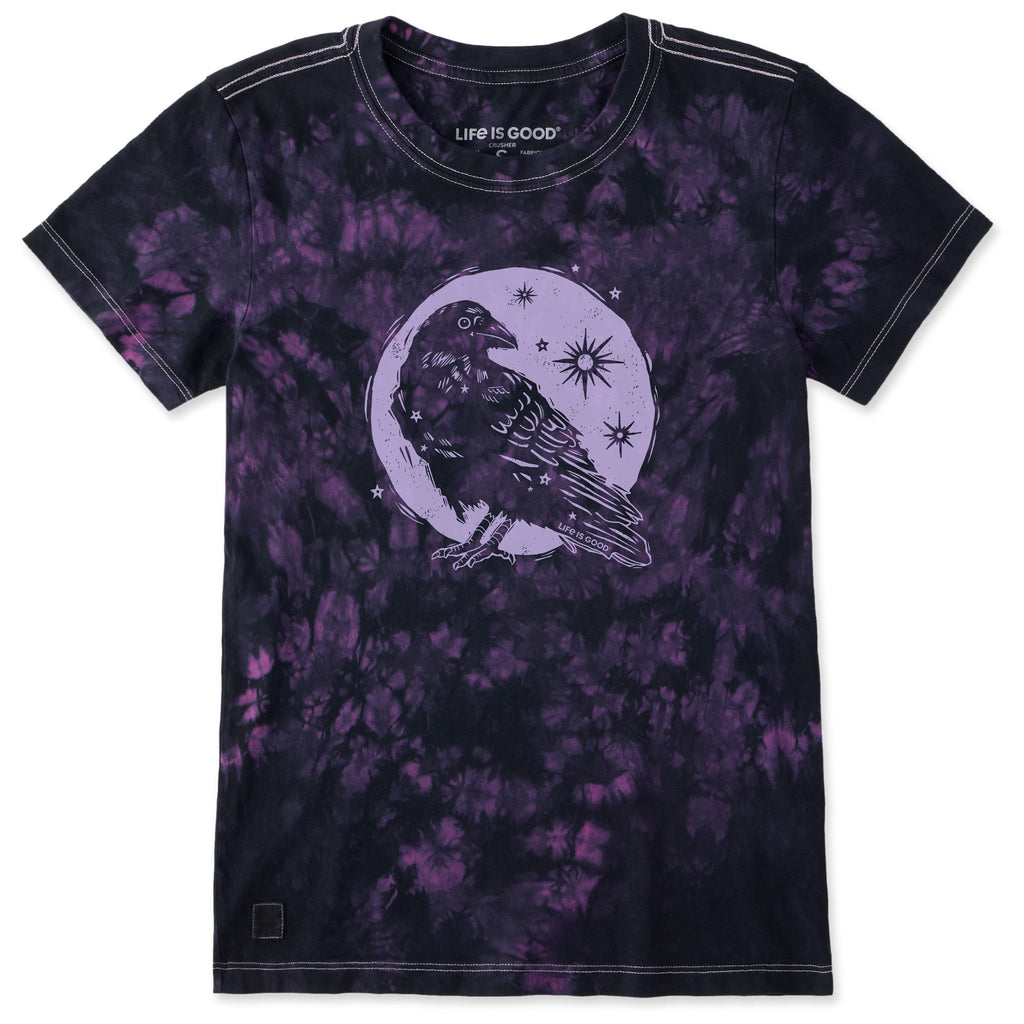 Women's Moonlit Crow Short Sleeve Crusher Tie-Dye Tee product image 1
